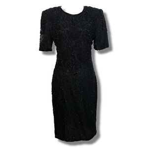 Vintage Beaded Silk Mini Dress